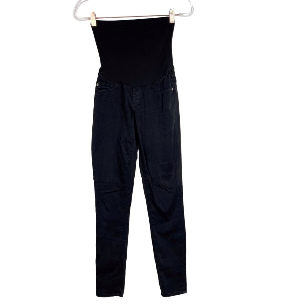 AG Womens 27 MaternityThe Legging Full Panel Skinny Jeans Black A Pea in the Pod